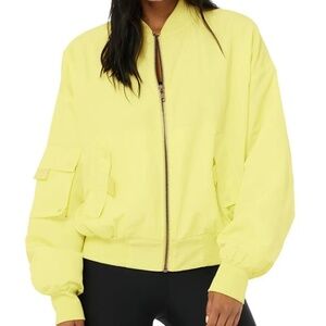 ALO YOGA  It Girl Bomber Jacket - Neon Shock Yellow